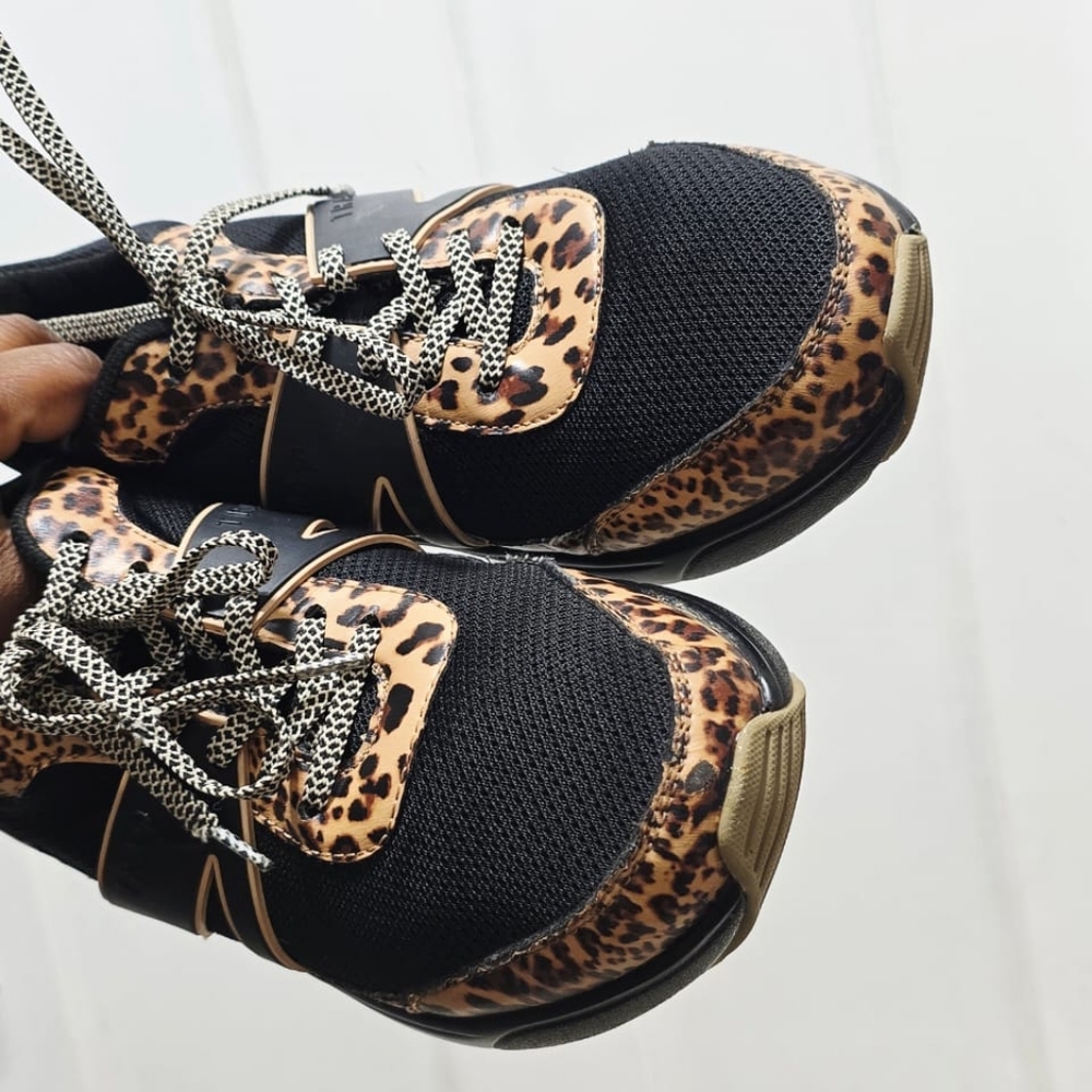 Traq by Alegria Leopard Print Black Sneakers - Picture 9 of 9
